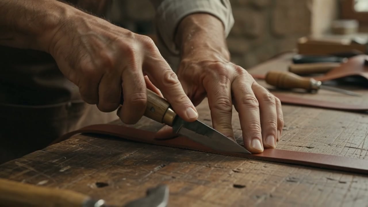 Handmade leather sandals from the Holysouq workshop in Jerusalem